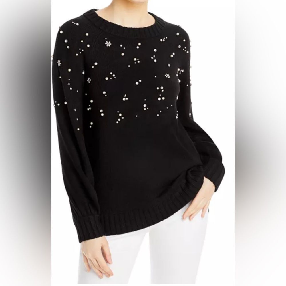 Karl Lagerfeld Paris Crystal Embellished Sweater